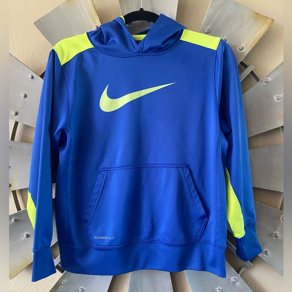Nike Therma-Fit Blue and Neon Green Top
